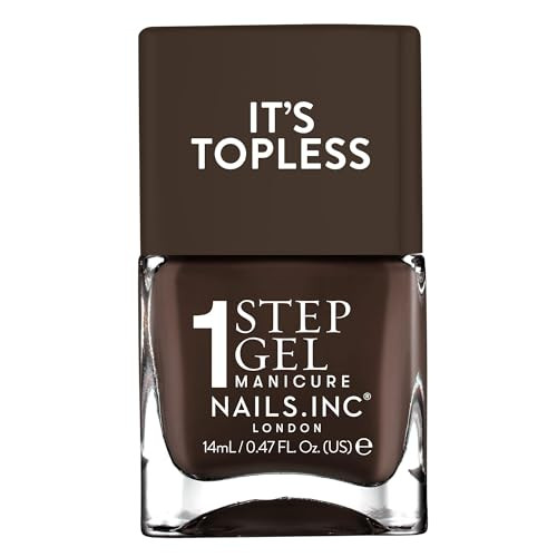 Nails Inc It'S Topless Gel-Like Nail Polish 4-In-1 Base Coat Treatment Color & Top Coat Long Lasting Strong Chip Free Nails Glossy Salon Quality Manicure Air Dry Kourtney 0.47 Fl Oz