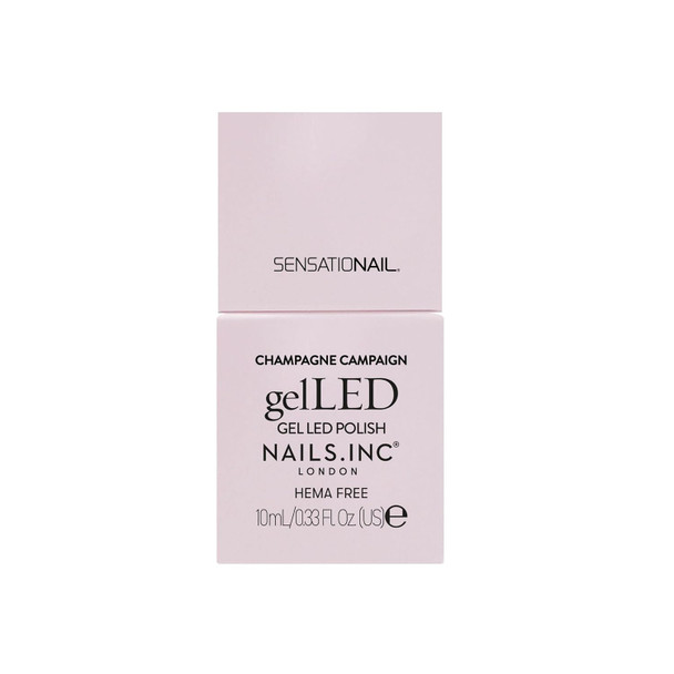Nails Inc Nails.Inc Gelled Uv/Led Gel Nail Polish Champaign Campaign Light Pink Long Lasting High Shine Color Quick Cure Formula Hema Free Art Gel Manicure At Home 30-60 Second Cure Time 0.33 Fl Oz