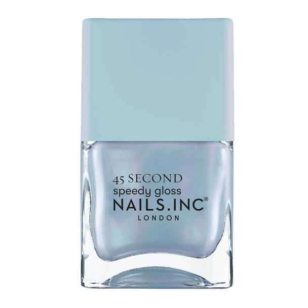 Nails Inc 45 Second Speedy Gloss Lana Lilac Shimmer Metallic No Chip Long Lasting Quick Dry Air Dry Professional Manicures & Pedicures Fingernails & Toenails Vegan Nail Polish 0.47 Fl Oz