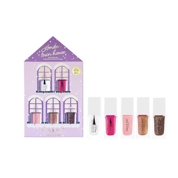 Nails Inc Mani Calling Taxi Nail Polish Set Limited Edition Holiday Stocking Stuffer Women & Girls Quick Dry Air Dry High Shine Long Lasting Ultra Glossy Manicure Trendy 3 Piece Set
