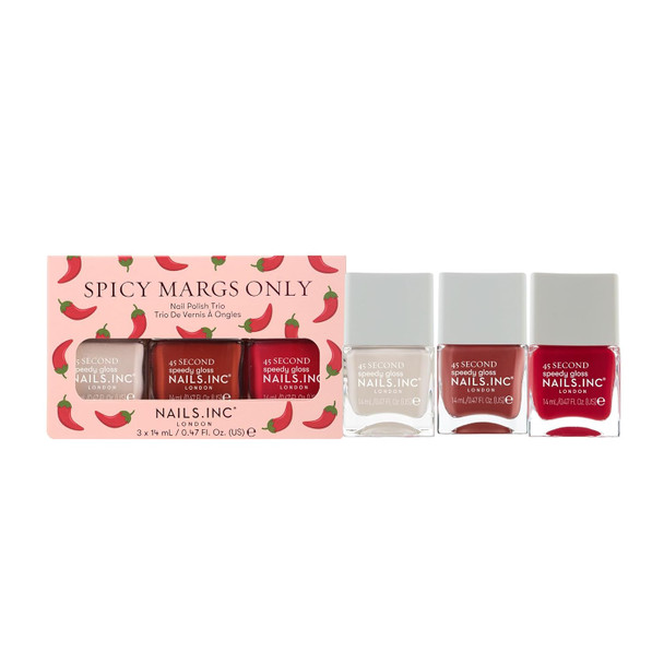 Nails Inc 45 Second Speedy Gloss Mocha Mousse Nail Polish Duo Espresso Nude Shades Brown Hues Glossy No Chip Long Lasting Quick Dry Air Dry Professional Manicure & Pedicure Vegan 2 Piece Set