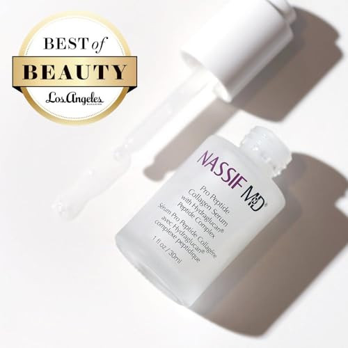 Nassifmd Pro Peptide Collagen Serum Clinical Grade With Premium Ingredients For Hydrated Smooth Skin Lightweight Fast-Absorbing Anti-Aging Formula For Softer Texture And Healthy Glow 1 Oz