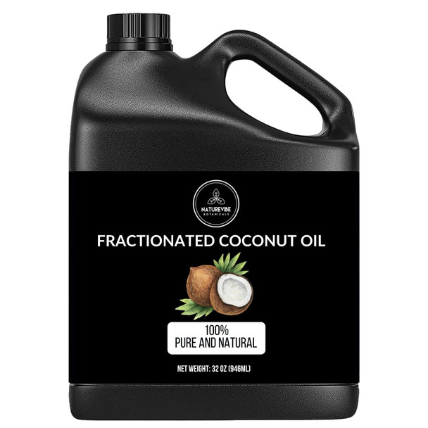 Naturevibe Botanicals Fractionated Coconut Oil 32 Ounces | 100% Pure And Natural | Great For Skin Care And Hair Care