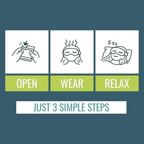 Noveha Self Heating Steam Eye Mask For Dry Eyes Air-Activated Steam Eye Mask Warm Compress For Ease Daily Strain Eye Relaxation Travel & Spa Use Soothing Moist Heat For Tired & Stressed Eyes