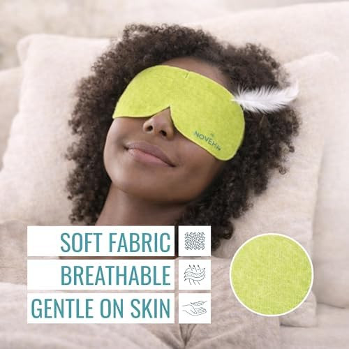 Noveha Self Heating Steam Eye Mask For Dry Eyes Air-Activated Steam Eye Mask Warm Compress For Ease Daily Strain Eye Relaxation Travel & Spa Use Soothing Moist Heat For Tired & Stressed Eyes