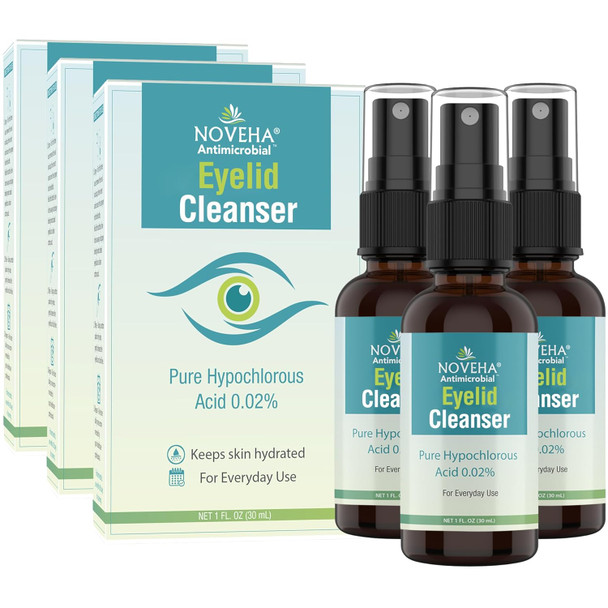 Noveha Eyelid Cleanser | Stye Eye Treatment | Eye Lid Cleaning | Dry Relief | Fast Acting Soothing Eyelid Cleansing Formula | Pure And Gentle Lash Hypochlorous Acid Spray (4Oz - 1 Pack)