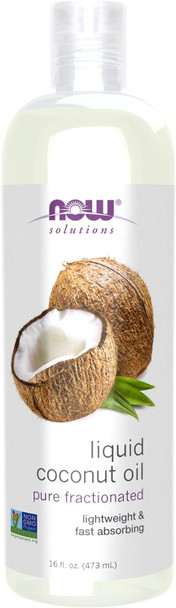 Now Foods Solutions Liquid Coconut Oil Light And Nourishing Promotes Healthy-Looking Skin And Hair 16-Ounce