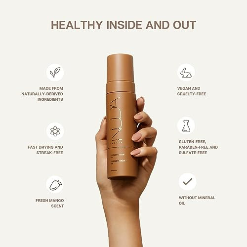 Nuda Canada Nuda Dark Self-Tanning Mousse Dark Face Tan Water And Tanning Mitt Bundle