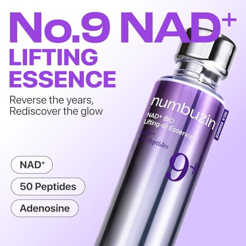 Numbuzin No.9 Nad+ Lifting & Wrinkle Care Set | Nad+ Bio Lifting-Sil Essence + Retinol Volumetox Eye Cream | Firming Reduce Wrinkles Fine Lines | Peptides | Serum For Sagging Aging Dull Skin