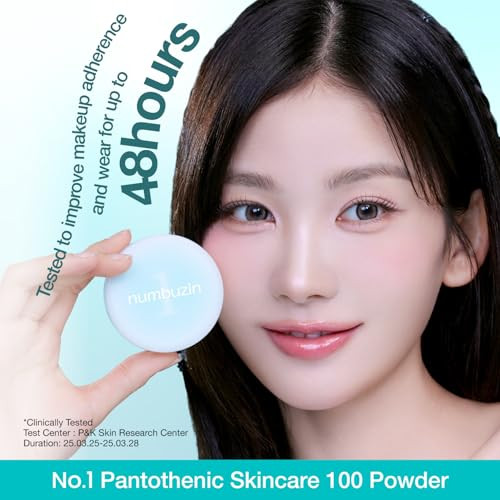 Numbuzin No.1 Powder | Pantothenic Skincare 100 Powder | 24H Long-Lasting Finish | Silica + Pantothenic Acid + Cica | For Acne-Prone Skin | 0.24 Oz