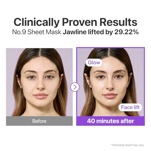 Numbuzin No.9+ Nad+ Bio Lifting Full Face Mask Peptide & Collagen Two-Piece Firming Mask For A Smooth Defined-Looking Skin Finish 4 Sheets + Lifting Band