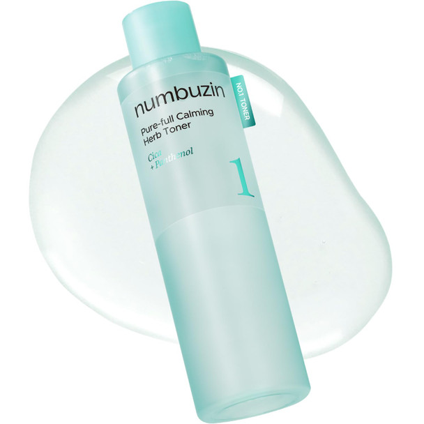 Numbuzin No.1 Toner | Pure-Full Calming Herb Toner | Breakouts Redness Excess Oil Control | Centella Asiatica Heartleaf Licorice Root | Acne-Prone Sensitive Skin | 10.14 Fl. Oz.