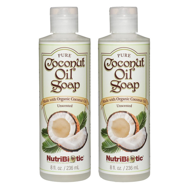Nutribiotic Pure Coconut Oil Soap Unscented 1 Gallon | Certified Organic Unrefined Biodegradable Vegan & Made Without Gmos Gluten Parabens Or Sulfates | Rich Cleansing Lather