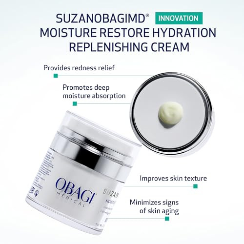 Obagi Medical Suzanobagimd Moisture Restore Medical-Grade Multi-Layered Moisture Provides Redness Relief Long-Lasting Hydration + Improves Skin Texture & Firmness Suitable For All Skin Types 1.7 Oz
