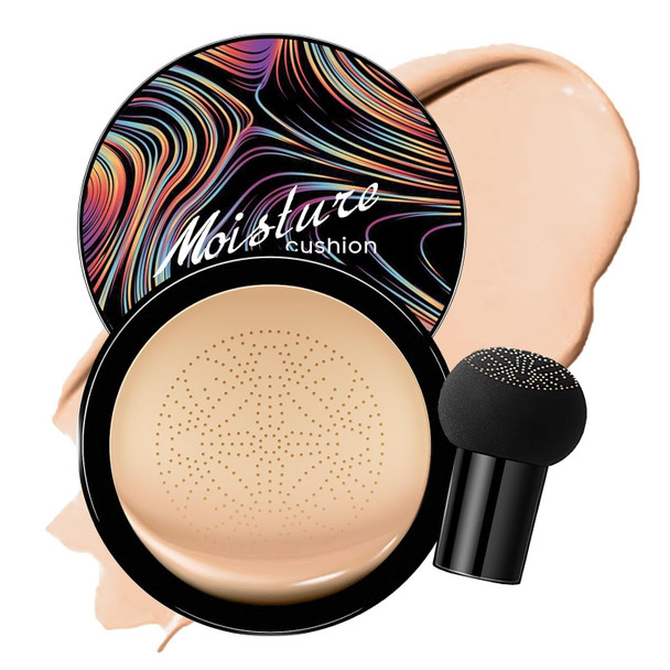 Oetuiow Mushroom Head Air Cushion Cc Cream - New Upgraded Bb Cream Face Makeup Foundation For Mature Skin Moisturizing Concealer Brighten Long-Lasting Colored Packaging (Natural 3.21 Ounce (Pack Of 1))