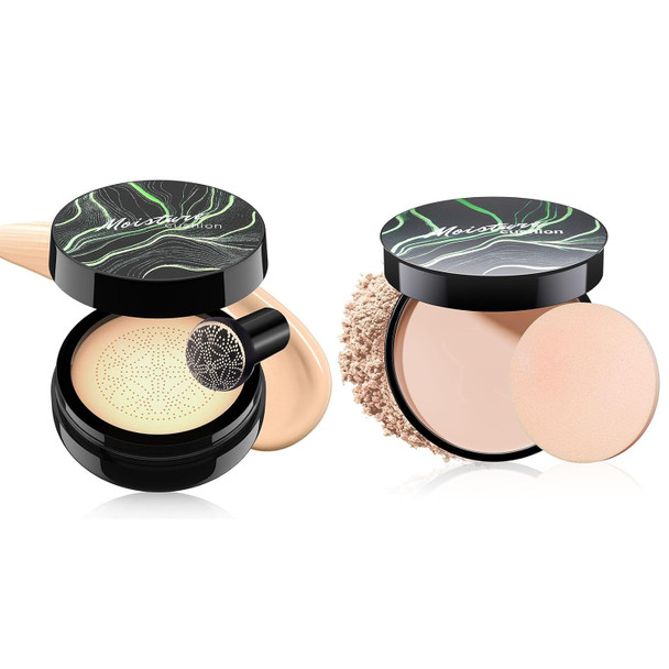 Oetuiow Mushroom Head Air Cushion Cc Cream Strong Concealer Moisturizing Bb Cream Makeup Base Primer Even Skin Tone For All Skin Types Face Makeup Cushion Foundation Long Lasting (Buff Beige)