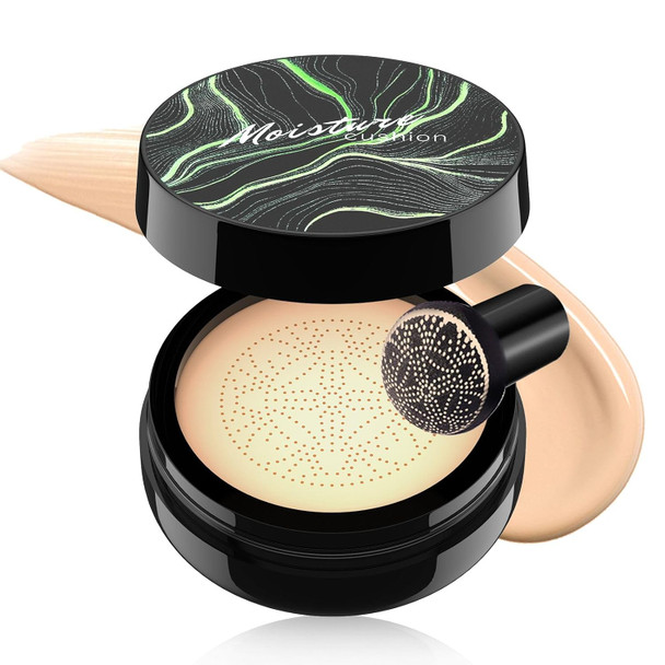 Oetuiow Mushroom Head Air Cushion Cc Cream Strong Concealer Moisturizing Bb Cream Makeup Base Primer Even Skin Tone For All Skin Types Face Makeup Cushion Foundation Long Lasting (Buff Beige)