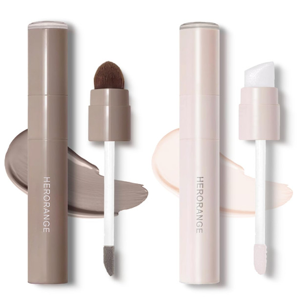 Okerker Cool Toned Liquid Contour Stick Grey Nose Contour With Brush For Fair Pale Light Olive SkinLong Lasting Cream Bronzer Gray Blendable Lightweight Contouring Makeup Vegan & Cruelty-Free#01