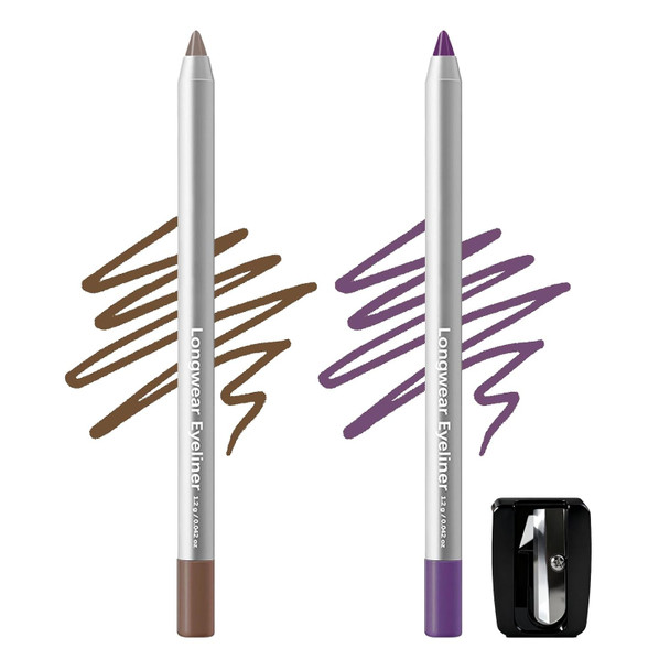 Okerker Blue Eyeliner Pencil Waterproof Smudge-Proof Long-Lasting Eye Liner High-Pigmented Creamy Smooth Formula Ideal For Mature Skin Eye Makeup Pen With Sharpener