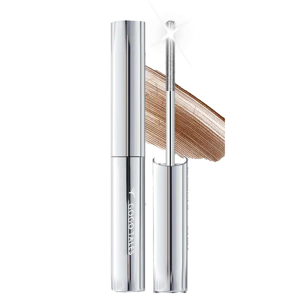 Okerker Brown Washable Iron Wand Mascara Waterproof Metal Wand Mascara Natural Length Slim Volume Buildable Formula Separate Each Lashes No Clumps Long Lasting Smudge-Proof Curling