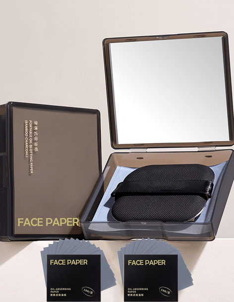 Okerker Oil Blotting Paper - 300 Sheets With Mirror Puff & Refills Absorbs Excess Face Oil Controls Shine Saves Makeup The On-The-Go Essential For A Flawless Matte Finish All Day