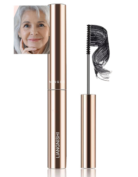 Okerker Black Mascara For Fine Short Lash & Older Women & Mulit-Layered Lashes Ultimate Length Volumizing Lower Bottom Lashes Mascara Ultra-Precise Slim Adjustable Brush To Any Angle Smudge-Proof