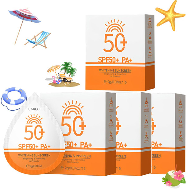Okerker 2G*45Pcs Travel Size Sunscreen Spf50+ Pa+ Mini Sunscreen For Face & Body Waterproof Non-Greasy Perfect For Thank You s & Mini Travel Items