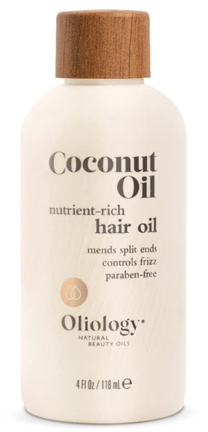 Oliology Coconut Hair Oil - Meds Split Ends Controls Frizz Hydrates & Softens - Lightweight Formula Helps Repair Distressed Hair From Heat Styling & Treatments | Made In Usa & Paraben Free (4Oz)