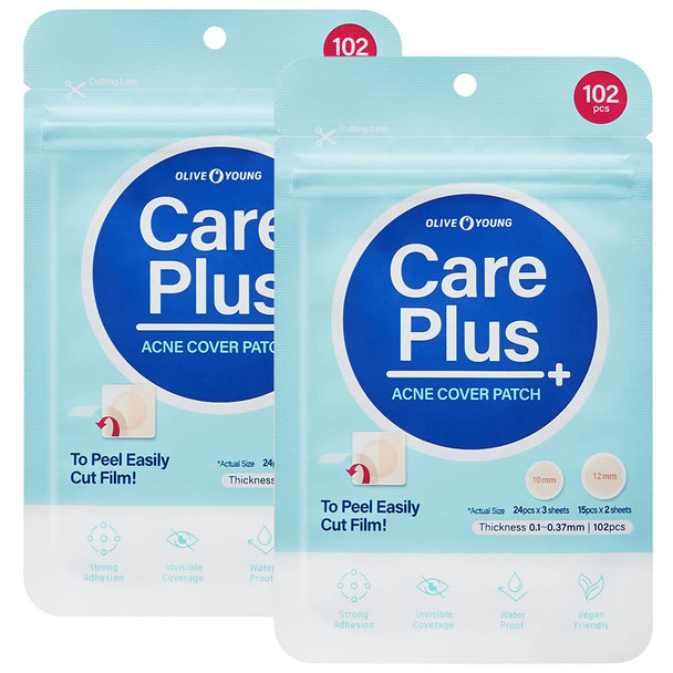 Olive Young Care Plus Spot Patch | Hydrocolloid Acne Korean Spot Patch To Cover Zits Pimples And Blemishes For Troubled Skin And Face (Manuka Honey 168 Count (Pack Of 2))