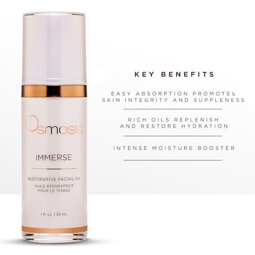 Osmosis Immerse Restorative Hydrating Facial Oil With Emu And Raspberry Seed Oil And Calendula Flower 1 Fl Oz
