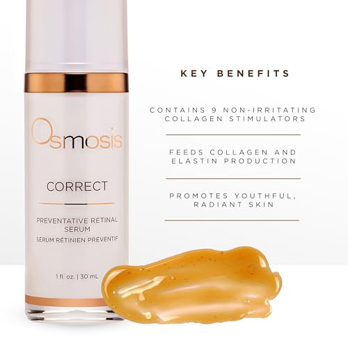 Osmosis Correct Preventative Retinal Facial Serum Collagen Booster For Youthful Radiant Skin For Aging Pigmented And Dry Skin 1 Fl Oz