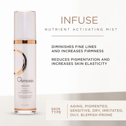 Osmosis Infuse Nutrient Hydrating Facial Mist Plant-Based Minerals Smooths Enhances Product Penetration For All Skin Types 2.7 Fl Oz