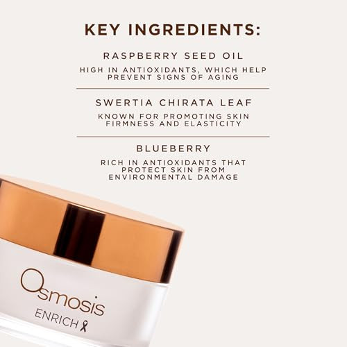 Osmosis Enrich Smoothing Face & Neck Intensive Night Repair Cream Moisturizer With Chirata And Fruit Oils 1 Oz