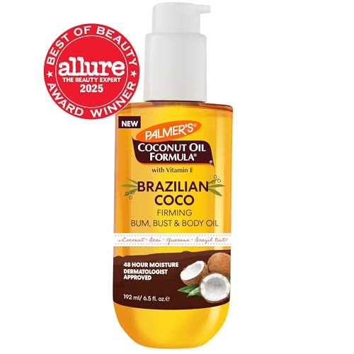 Palmer'S Coconut Oil Formula Brazilian Coco Firming Body Oil With Vitamin E 6.5 Fl Oz Helps With Skin Tightening & Firming Of Bum Bust & Belly Provides 48Hr Moisture Dermatologist Approved