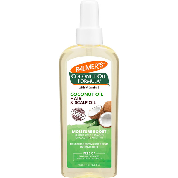 Palmer'S Coconut Oil Moisture Boost Restorative Hair And Scalp Oil Spray Lasting Hydration And Shine For Dry Or Damaged Hair Promotes Scalp Health 5.1 Oz
