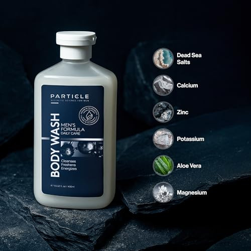 Particle Men S Body Wash Daily Skin Care For Men With Dead Sea Minerals Hydrating Moisturizing Shower Gel And Cleanser For Men All Skin Types Fresh Citrus And Woody Scent 13.52 Fl Oz