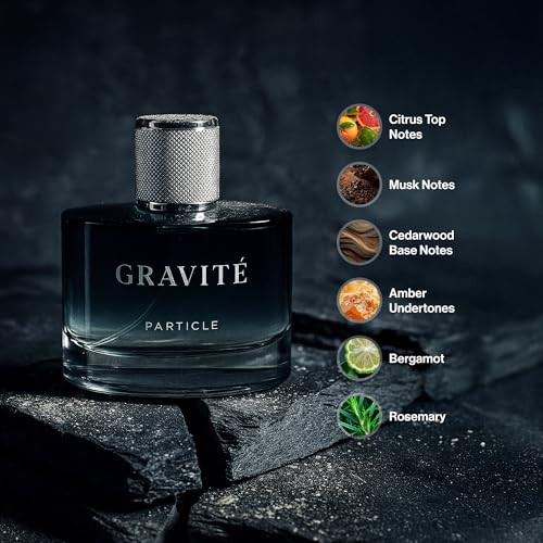 Particle Gravit Cologne Spray For Men Long Lasting Fresh Scent Men'S Perfume Woody Citrus Fragrance Notes Of Pepper Rosemary Grapefruit Cedar Cashmere & Musk 3.38 Fl Oz Bottle