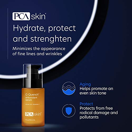 Pca Skin Vitamin C Quench Antioxidant Protective Face Serum - Anti Aging Hydrating Facial Corrector With Hyaluronic Acid For Fine Lines & Wrinkles Recommended For Oily & Acne-Prone Skin (1 Fl Oz)
