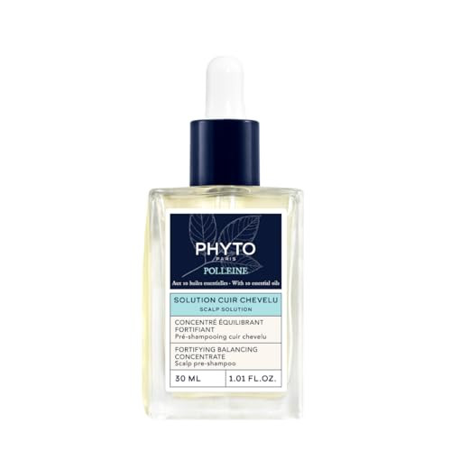 Phyto Polleine Fortifying Balancing Concentrate 100% Plant-Based Pre-Shampoo Scalp Treatment With 10 Essential Oils Cleanses Soothes & Revitalizes All Scalp Types 1.01 Fl Oz