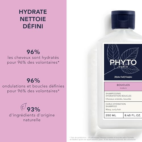 Phyto Curls Hydration Shampoo Sulfate-Free Silicone-Free Nourishing Cleanser For Wavy & Curly Hair (2A 3A) Enhances Curl Definition & Shine 8.45 Fl Oz