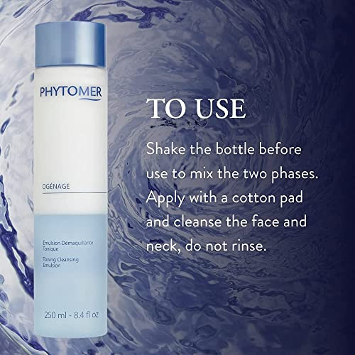 Phytomer Og Nage Toning Cleansing Emulsion | Dual Action Face Cleanser Removes Makeup And Tones In One | Purifying Soothing Anti-Aging Facial Cleanser | 250Ml