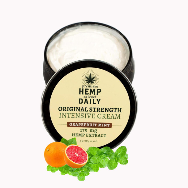 Premium Hemp Extract Daily Hemp Daily Intensive Cream | Hemp Cream With Essential Oils | Vegan Organic Ingredients | 5.0 Ounces (Classic Mint)