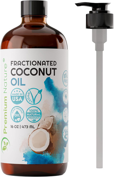 Premium Nature Fractionated Coconut Oil For Skin Moisturizer With Pump Massage Oils Best Carrier For Essential Oils Mixing Body Oul For Dry Skin Moisturizer Natural Oi For Face Hair Body 16Oz