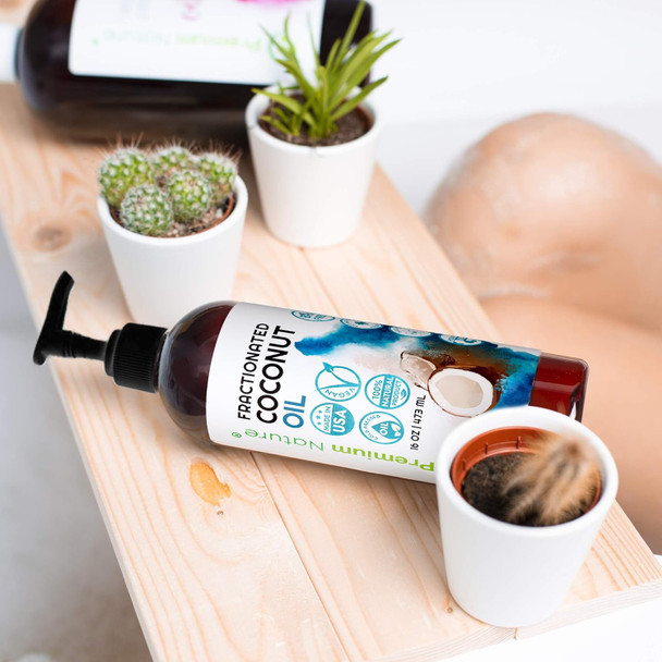 Premium Nature Fractionated Coconut Oil For Skin Moisturizer With Pump Massage Oils Best Carrier For Essential Oils Mixing Body Oul For Dry Skin Moisturizer Natural Oi For Face Hair Body 16Oz