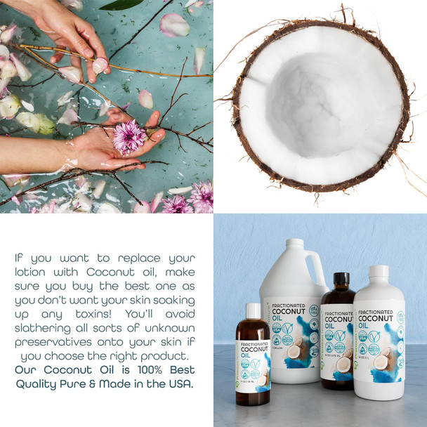 Premium Nature Fractionated Coconut Oil For Skin Moisturizer With Pump Massage Oils Best Carrier For Essential Oils Mixing Body Oul For Dry Skin Moisturizer Natural Oi For Face Hair Body 16Oz