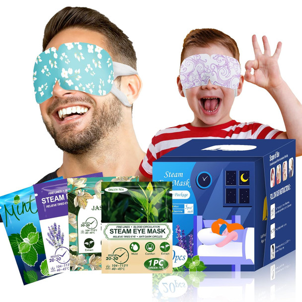 Prociv 16 Packs Steam Eye Masks For Dry Eyes Self Heating Warm Compress For Eyes Fatigue & Puffiness Relief Disposable Heated Eye Mask Travel Essentials Spa Relaxation Set For Women Christmas Unscented