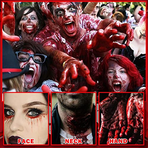Qiufsse Fake Blood Makeup SprayBlood Splatter For Clothes And Zombie Monster Vampire Clown Costume Cosplay MakeupHalloween Sfx Fake Blood Special Effects Makeup 2.1Oz (60Ml)
