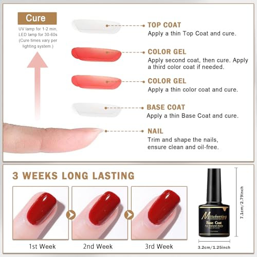 Qiufsse 4Pcs Gel Base And Top Coat SetProfessional Removable And Rubber Base Gel PolishDiamond And No Wipe Top Coat Nail Polish For Uv Light CureLong-LastingVegan And Cruelty Free