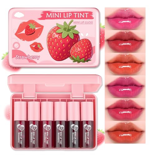 Qiufsse Lip Tint Stain6 Colors Lip Stain Long Lasting WaterproofMulti-Use Lip And Cheek StainMini Lipstain Liquid LipstickLightweight Tinta Para LabiosMoisturizing Red Lip Stain Set Lip Makeup