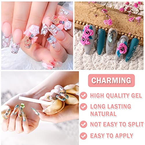 Qiufsse 12 Colors Sculpture Painting Set 3D Nail Art Set With Carved Painting Pen Salon Creative Diy Gel Nails